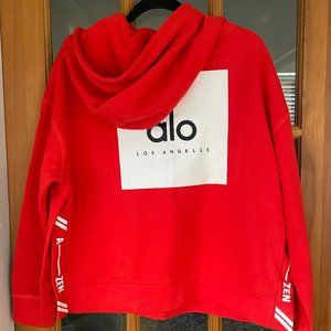 Alo Yoga Red Boxy Hoodie